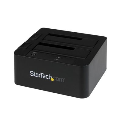 image StarTech.com Dock pour Disque Dur à 2 baies USB 3.0 / eSATA vers SATA, Station d'Accueil pour SSD/HDD Externe 2,5/3,5" SATA I/II/III,Docking Station/Dock, Chargement par le Haut (SDOCK2U33EB)