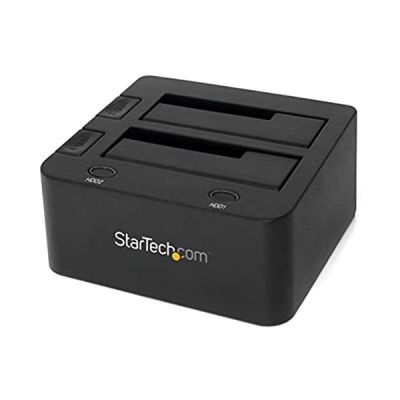 image StarTech.com Dock pour Disques Durs SATA et USB 3.0 à 2 Baies, Station d'Accueil Disques Durs, Docking Station HDD/SSD SATA I/II/III Externes 2,5/3,5", Chargement par le Haut (SDOCK2U33)