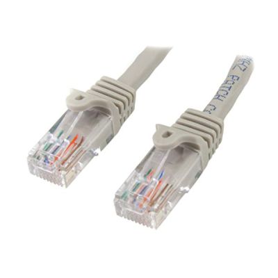 image StarTech.com Câble réseau Cat5e UTP sans crochet de 3m - Cordon Ethernet RJ45 anti-accroc - M/M - Gris