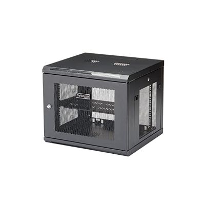 StarTech Armoire Murale 9U, 19", 4 Montants, 48cm Profondeur (RK920WALM) | Etagere 1U, Kit de rack, IT, Data, Livree assemblee, Verrouillable