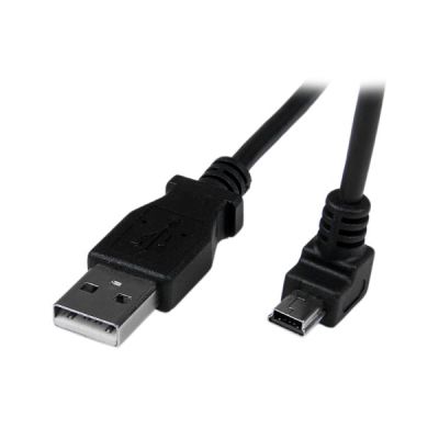 image StarTech.com Câble Mini USB 2 m - A vers Mini B coudé 90° vers le bas - Câble USB Mini B Angle Coude vers le bas - Noir 2m (USBAMB2MD)