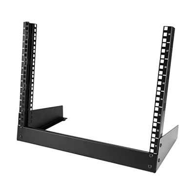 image StarTech.com Rack Réseau 8U à Cadre Ouvert - Rack de Bureau 19" à 2 Montants pour Ordinateurs, Équipements Audiovisuels, Médias, Informatiques, Salles de Données et Salles de Serveurs (RK8OD)