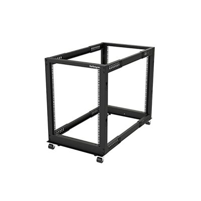 image StarTech.com Rack Serveur Mobile 15U 4 Poteaux, Rack Réseau 19" 4 Poteaux avec Roulettes, Rack avec Profondeur Ajustable pour PC/AV/IT - Roulettes/Pieds de nivellement/Fixation au Sol (4POSTRACK15U)