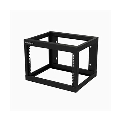 image StarTech.com Rack Réseau Mural 6U à 2 Montants, Rack Serveur 19" à Cadre Ouvert, Profondeur 18", Rack de Données Mural pour IT/AV/Panneau de Patch - Écrou et Vis de Cage Inclus (RK619WALLO)