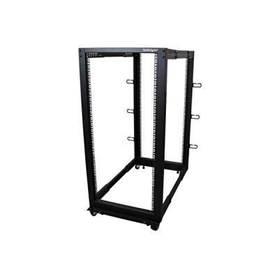 image StarTech.com Rack Serveur Mobile 25U 4 Poteaux, Rack Réseau 19" 4 Poteaux avec Roulettes, Rack avec Profondeur Ajustable pour PC/AV/IT - Roulettes/Pieds de nivellement/Fixation au Sol (4POSTRACK25U)