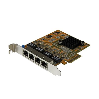 StarTech.com Carte réseau PCI Express à 4 ports Gigabit Ethernet avec chipset Realtek RTL8111G - Adaptateur NIC PCIe GbE (ST1000SPEX43)