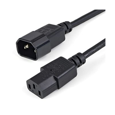 image StarTech.com Rallonge Électrique de 1m, C14 à C13, 10A 125V, 18AWG, Rallonge de Cordon d'Alimentation pour PC, Câble d'Alimentation IEC-320-C14 à IEC-320-C13, UL Listed (PXT1001M)