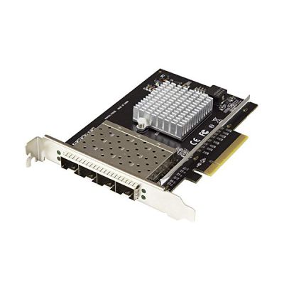 StarTech.com Carte réseau PCI Express pour serveur à 4 ports SFP+ 10 Gigabit Ethernet - Chipset Intel XL710 (PEX10GSFP4I)