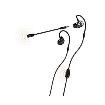 image SteelSeries Tusq - Casque intra-auriculaire pour jeux mobiles - Microphone double avec microphone à tige détachable - Écouteurs ergonomiques à suspension - Pour mobile