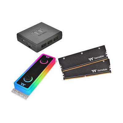 image 16 Go (2 x 8 Go) ThermalRake DDR4 WaterRAM RGB, PC4-25600 (3200), Unbuff Non ECC, Cas 16-18-18-38, ARGB WaterBlock, 1, 35 V