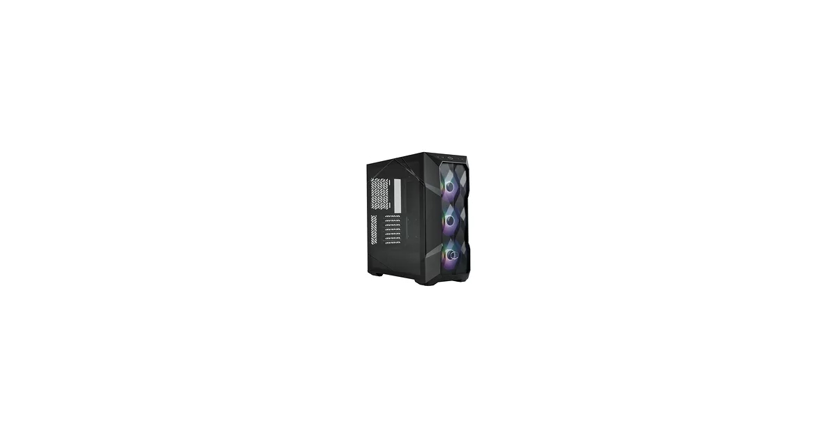 Cooler Master MasterBox TD500 - RGB PC case with polygon mesh, 3 x 120mm installed fans, clear transparent side panel, flexible air flow configurations, black : Cooler