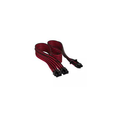 image Corsair Premium 600 W PCIe 5.0 / Gen 5 12VHPWR Câble d’Alimentation - Adapté aux Alimentations de Type-4 Via Une Double Connexion PCIe à 8 Broches - Connecteur 12+4 Broches - Noir/Rouge