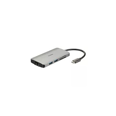image D-Link DUB-M810 Hub USB-C 8-en-1 USB-C avec HDMI/Ethernet/Lecteur de Carte/Power Delivery- Idéal pour Partager une Connexion Entre Plusieurs Périphériques USB