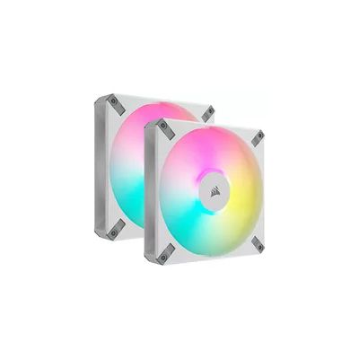 Corsair iCUE AF120 RGB ELITE 120mm PWM Kit de Trois Ventilateurs - Huit LED RGB Par Ventilateur - Technologie AirGuide - Palier Fluid Dynamic - Contrôleur iCUE Lighting Node CORE Inclus - Noir