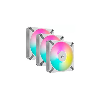image Corsair iCUE AF120 RGB ELITE 120mm PWM Kit de Trois Ventilateurs - Huit LED RGB Par Ventilateur - Technologie AirGuide - Palier Fluid Dynamic - Contrôleur iCUE Lighting Node CORE Inclus - Noir