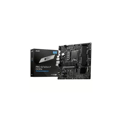 MSI Pro B760M-P DDR4 Carte mère Micro-ATX, LGA 1700 | Pour Intel Core 14e, 13e et 12e gén., DDR4 Memory Boost 4800+MHz/OC, PCIe 4.0 x16, M.2 Gen4