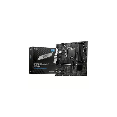 image MSI PRO B760M-P DDR4 Carte Mère, Micro-ATX - Pour Processeurs Intel Core 14e, 13e & 12e Génération, LGA 1700 - DDR4 Memory Boost 4800+MHz/OC, Slots PCIe 4.0 x16, Slots M.2 Gen4