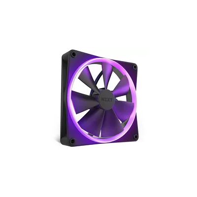 NZXT F140 Ventilateur RGB - RF-R14SF-B1 - Personnalisation avancée de l'éclairage RGB - Refroidissement silencieux - Vendu seul (contrôleur requis et non inclus) - Ventilateur 140 mm - Noir