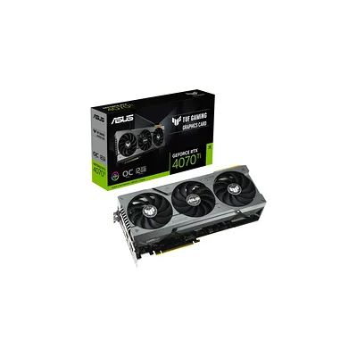 image ASUS TUF GAMING NVIDIA GeForce RTX 4070 Ti OC Edition – Carte graphique gaming (12GB GDDR6X, PCIe 4.0, DLSS 3, HDMI 2.1a, DisplayPort 1.4a, ventilateurs axiaux)