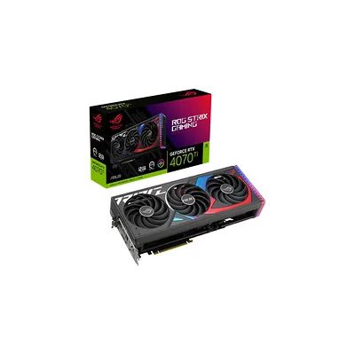 image ASUS ROG STRIX NVIDIA GeForce RTX 4070 Ti – Carte graphique gaming (12GB GDDR6X, PCIe 4.0, DLSS 3, HDMI 2.1a, DisplayPort 1.4a, ventilateurs axiaux)