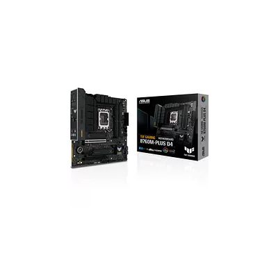 image ASUS TUF Gaming B760M-PLUS WiFi D4 – Carte mère Gaming Intel B760 LGA 1700 mATX (DDR4, PCIe 5.0, 2 x 4.0 M.2, WiFi 6, Ethernet, DisplayPort, HDMI, SATA 6, USB 3.2 Gen 2, Thunderbolt USB4, Aura Sync)