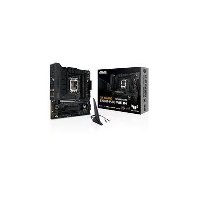 image ASUS TUF GAMING B760M-PLUS WIFI D4 – Carte mère gaming Intel B760 LGA 1700 mATX (DDR4, PCIe 5.0, 2 x 4.0 M.2, WiFi 6, Ethernet, DisplayPort, HDMI, SATA 6, USB 3.2 Gen 2, Thunderbolt USB4, Aura Sync)