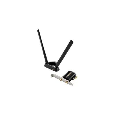 image ASUS PCE-AXE59BT - Carte Réseau Wi-FI 6E, Double Bande (2,4 GHz / 5 GHz), 5400 Mbit/s, PCIe 160 MHz, Bluetooth 5.0 (Ofdma, MU-MIMO, sécurité Wpa3, Adaptateur Profil Bas, Base Extensible d'antennes