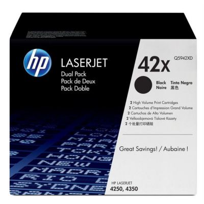 HP 42X Pack de 2 toners Noir authentiques grande capacité (Q5942XD)