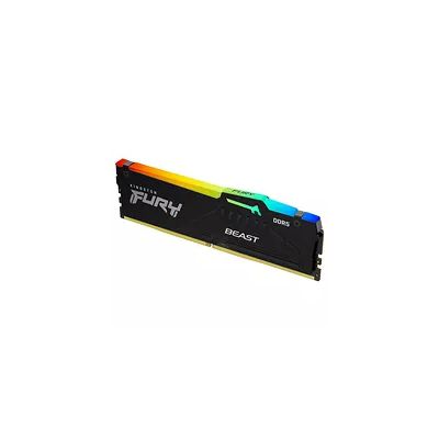 Kingston FURY Beast Noir RGB 16Go 5600MT/s DDR5 CL36 DIMM Mémoire pour PC de Gamer Module Simple AMD EXPO/ Intel XMP - KF556C36BBEA-16