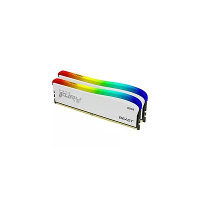 image Kingston FURY Beast blanc RGB Special Edition 16GB 3600MT/s DDR4 CL17 DIMM Mémoire Kit pour PC (Kit de 2) - KF436C17BWAK2/16