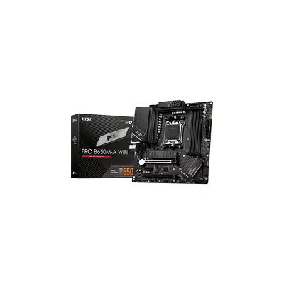 MSI Pro B650M-A WiFi Carte Mère, Micro-ATX - pour Processeurs AMD Ryzen 9000, 8000 et 7000, AM5 - DDR5 Memory Boost 6400+MHz/OC, 2 x PCIe 4.0 x16, 2 x M.2 Gen4, Wi-FI 6E