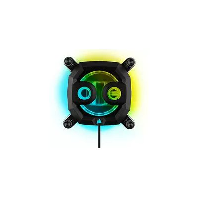Corsair Hydro X Series XC7 RGB PRO Waterblock pour Processeur Intel LGA 1700, 1200, 115X et Socket AMD AM4 (Plaque Froide en Cuivre Nickelé, Plus de 110 Micro-Ailettes de Refroidissement) Noir