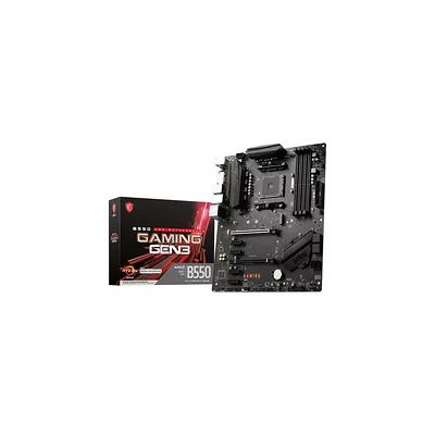 MSI B550 Gaming GEN3 Carte mère, ATX - pour Processeurs AMD Ryzen 5000, AM4 - DDR4 Memory Boost 5100+ MHz/OC, 1 x PCIe 3.0 x16, 1 x M.2 Gen3, 6X SATA 6Gb/s, Noir