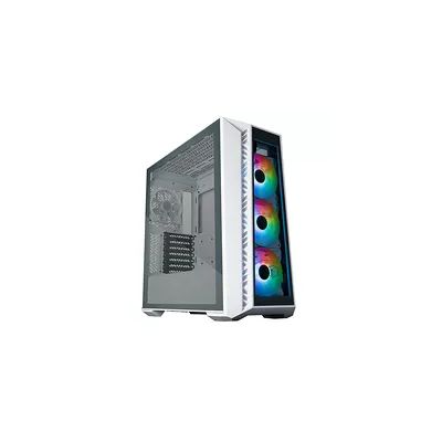 Cooler Master MasterBox 520 - Boîtier PC Moyen Tour Chassis ATX, 4 x Ventilateurs Préinstallés, Plusieurs Configuration du Flux d'air, Panneau Avant & Latéral Verre Trempé, Contrôleur ARGB - Blanc