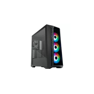 Cooler Master MasterBox 520 - Boîtier PC Moyen Tour Chassis ATX, 4 x Ventilateurs Préinstallés, Plusieurs Configuration du Flux d'air, Panneau Avant & Latéral Verre Trempé, Contrôleur ARGB - Noir