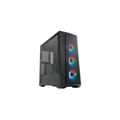 Cooler Master MasterBox 520 Mesh - Boîtier PC Moyen Tour Chassis ATX, 3 x Ventilateurs Préinstallés, Configuration du Flux d'Air, Panneau Avant mesh & Latéral Verre Trempé, Contrôleur ARGB - Noir