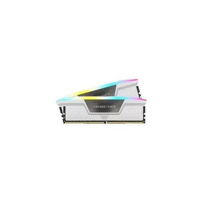 CORSAIR VENGEANCE RGB DDR5 RAM 32Go (2x16Go) 6000MHz CL36 Intel XMP Compatible iCUE Mémoire d'Ordinateur - Blanc (CMH32GX5M2D6000C36W)
