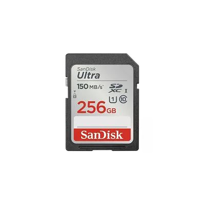 SanDisk 256 Go Ultra SDXC Carte, avec jusqu'à 150 Mo/s, homologuée A1, UHS-I carte, Classe 10, U1