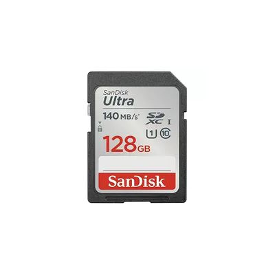 image SanDisk 128 Go Ultra SDXC Carte, avec jusqu'à 140 Mo/s, homologuée A1, UHS-I carte, Classe 10, U1