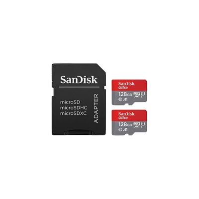 SanDisk 128 Go Extreme Carte SDHC+ RescuePRO Deluxe, jusqu'à 140 Mo/s, UHS-I, Classe 10, U3 - Twin Pack