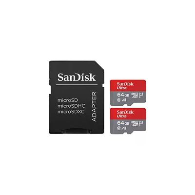 SanDisk 64 Go Extreme Carte SDHC+ RescuePRO Deluxe, jusqu'à 100 Mo/s, UHS-I, Classe 10, U3 - Twin Pack