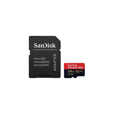 image SanDisk 128 Go Extreme PRO microSDXC carte + adaptateur SD + RescuePro Deluxe jusqu'à 200 Mo/s avec des performances applicatives A2 UHS-I Class 10 U3 V30