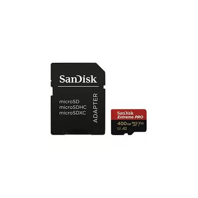 image SanDisk 400 Go Extreme PRO microSDXC carte + adaptateur SD + RescuePro Deluxe jusqu'à 200 Mo/s avec des performances applicatives A2 UHS-I Class 10 U3 V30
