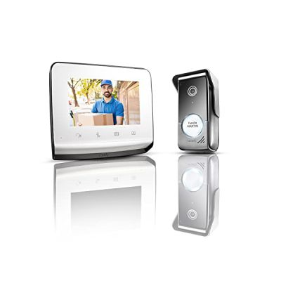 somfy 1870996 - Visiophone V350, Interphone vidéo avec Vision Nocturne, Design épuré, Mémoires d'images, Caméra Grand Angle, Contrôle jusqu'à 5 équipements RTS, Écran 7 Pouces