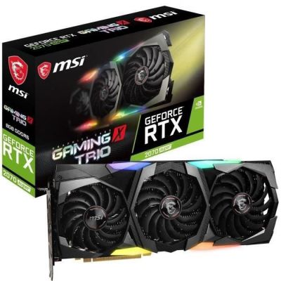 image MSI RTX 2070S Gaming X Trio MSI NVIDIA GEFORCE RTX 2070 SUPER GAMING X TRIO ' Carte graphique, 8GB GDDR6, 1800MHz, RGB Mystic Light, 3x DisplayPort, HDMI, Triple Fan Cooling System'