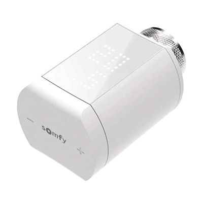 Somfy 1870508 - Vanne thermostatique connectée io, Thermostat connecté pour commander chaque radiateur à eau chaude, Compatible radiateurs hydrauliques et chauffage collectif ou individuel, Silencieux