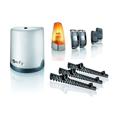 image Somfy 2401410 - Motorisation Freevia Essential pour portail coulissant, Livrée avec 2 télécommandes Keypop RTS, feu clignotant, cellules & 4m de crémaillère, Compatible app TaHoma