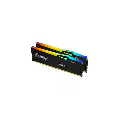 Kingston FURY Beast Noir RGB 16Go (2x8Go) 5200MT/s DDR5 CL40 DIMM Mémoire pour PC de Gamer Kit de 2 Intel XMP - KF552C40BBAK2-16