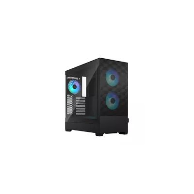 Fractal Design Pop Air RGB - Boitier Mid Tower ATX, Facade en Maille, Verre Trempé, 3 Ventilateurs Aspect 12 RGB 120 mm Inclus, Noir