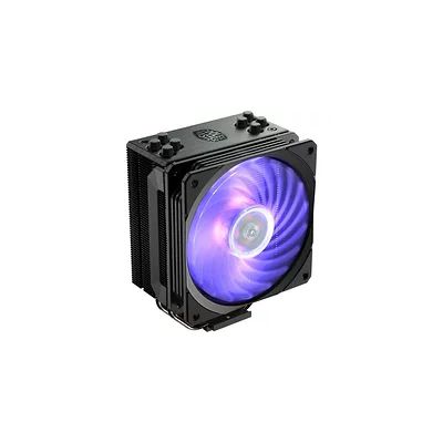 Cooler Master Hyper 212 RGB Black Edition avec Bracket LGA1700 Refroidisseur CPU, 4 Heatpipes à Contact Direct Continu,Ventilateur SF120R RGB LED,Configuration Push-Pull Possible (non inclus),Noir